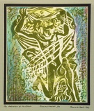 Artist: de Kesler, Thomas. | Title: The adoration of Narcissus. | Date: 1962 | Technique: linocut and woodcut, printed in colour, from five blocks | Copyright: © Thomas de Kessler