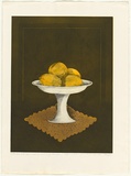 Artist: GRIFFITH, Pamela | Title: Lemons | Date: 1982 | Technique: etching, aquatint, soft ground printed in colour from two zinc plates | Copyright: © Pamela Griffith