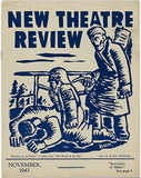 Artist: Bainbridge, John. | Title: Fascism on its knees [cover]. | Date: November 1943. | Technique: linocut, printed in dark blue ink, from one block; letterpress text