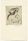 Artist: WALKER, Murray | Title: (Female nude with hat) | Technique: etching, printed in black ink, from one plate