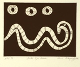 Artist: MITROPOULOS, Connie | Title: Snake eye rotate | Date: 1996, July/August | Technique: aquatint, sugar lift and etching, printed in black ink, from one plate