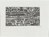 Artist: Kennedy, Roy. | Title: Threeways Aboriginal Reserve at Griffith | Date: 2001 | Technique: etching, printed in black ink, from one plate