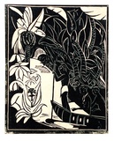 Artist: Berndt, Eileen. | Title: Natives. | Date: 1930s | Technique: linocut, printed in black ink, from one block