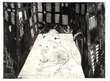Artist: Moore, Mary. | Title: Cats screwing in Venice | Date: 1982 | Technique: etching and drypoint printed in black ink, from one zinc plate | Copyright: © Mary Moore