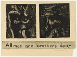 Artist: HANRAHAN, Barbara | Title: All men are brothers dear | Date: 1964 | Technique: etching, aquatint, printed in black ink with plate-tone, from three  plates