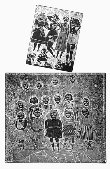 Artist: HANRAHAN, Barbara | Title: Dolls | Date: 1979 | Technique: relief-etching, (comprising two plates) printed in black