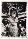 Artist: David, Allen. | Title: (Crucifixion). | Date: (1955) | Technique: lithograph, printed in black ink, from one plate