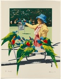 Artist: Robinson, Sally. | Title: Parrots | Date: 1976 | Technique: photo-screenprint and screenprint, printed in colour, from multiple stencils | Copyright: Represented by Robin Gibson, Sydney, AGOG in Canberra & Editions Gallery, Melbourne