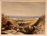Artist: Angas, George French. | Title: Carrickalinga, looking over Saint Vincents Gulf. | Date: 1846-47 | Technique: lithograph, printed in colour, from multiple stones; varnish highlights by brush