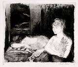 Artist: Strachan, David. | Title: The sick girl | Date: 1950 | Technique: etching, printed in black ink, from one plate