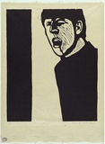Artist: MADDOCK, Bea | Title: Male I | Date: 1967 | Technique: woodcut, printed in black ink, from one masonite block