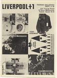 Artist: UNKNOWN | Title: Liverpool + 1, Toorak Galleries, Melbourne | Date: 1973 | Technique: screenprint, printed in black ink, from one stencil