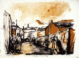 Artist: Grieve, Robert. | Title: Nottingham Mining Village | Date: 1953 | Technique: lithograph, printed in colour, from one stone and one zinc plate