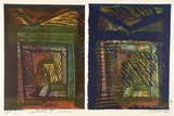 Artist: Marshall, Jennifer. | Title: Parterre II (diptych) | Date: 1990 | Technique: linocut and woodcut, printed in colour, from four blocks