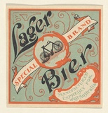 Artist: UNKNOWN | Title: Label: Lager bier | Date: c.1920 | Technique: lithograph, printed in colour, from multiple stones [or plates]