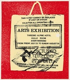 Artist: UNKNOWN | Title: Art's Exhibition - Thredbo Alpine Hotel | Date: 1982 | Technique: screenprint, printed in colour, from three stencils