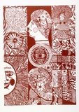 Artist: HANRAHAN, Barbara | Title: not titled | Date: 1966 | Technique: lithograph, printed in red ink, from one plate