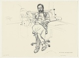 Artist: Miller, Lewis. | Title: Neil Leveson the master printer | Date: 1989 | Technique: lithograph, printed in black ink, from one stone | Copyright: © Lewis Miller. Licensed by VISCOPY, Australia