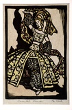 Artist: Wood, Rex. | Title: Oriental dancer | Date: c.1934 | Technique: linocut, printed in black ink, from one block