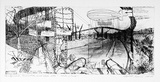Artist: Rooney, Elizabeth. | Title: Bridgehead revisited | Date: 1986 | Technique: etching, aquatint, roulette printed in black ink, from one plate