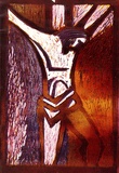Artist: de Kesler, Thomas. | Title: Crucifixion. | Date: 1959 | Technique: linocut and woodcut, printed in colour, from four blocks | Copyright: © Thomas de Kessler