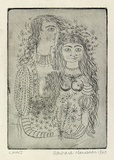 Artist: HANRAHAN, Barbara | Title: Lovers | Date: 1960 | Technique: etching, printed in black ink, from one plate