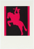 Artist: Rooney, Robert. | Title: School arts silhouettes: cowboy 2 | Date: 2001, July - August | Technique: photolithograph, printed in black and red ink, from two stones | Copyright: Courtesy of Tolarno Galleries