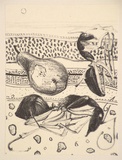 Artist: Cooke, Warren. | Title: Ingrained | Date: 2000, October | Technique: lithograph, printed in black ink, from one stone; chine colle