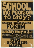 Artist: MACKINOLTY, Chips | Title: School, no reason to stay? | Date: 1969 | Technique: screenprint, printed in black, from one stencil