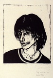 Artist: Clifton, Nancy. | Title: Terry. | Date: 1980 | Technique: woodcut, printed by hand in black ink, from one block