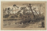 Artist: UNKNOWN | Title: Junction of Rivers Yarra and Watts, Healesville | Date: c.1890 | Technique: lithograph, printed in colour, from three stones; hand-coloured