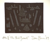 Artist: Bowen, Dean. | Title: The brick pyramids | Date: 1989, November | Technique: etching and aquatint, printed in blue, from one plate