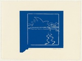 Artist: Law, Roger. | Title: Not titled [Sydney Opera House]. | Date: 2002 | Technique: linocut, printed in blue ink, from one block