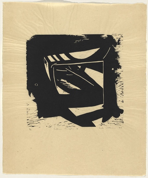 Artist: WITHERS, Rod | Title: Fallen angels X | Date: 1983 | Technique: woodcut, printed in black ink, from one block Artist: WITHERS, Rod | Title: Fallen angels X | Date: 1983 | Technique: woodcut, printed in black ink, from one block