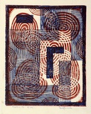 Artist: Hawkins, Weaver. | Title: Straights and coils 1 | Date: 1958 | Technique: linocut, printed in colour, from multiple blocks | Copyright: The Estate of H.F Weaver Hawkins