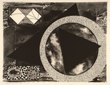 Artist: Wickham, Stephen. | Title: not titled [circle within triangles] | Date: 1985 | Technique: lithograph, printed with black ink, from one stone | Copyright: Stephen Wickham is represented by Australian Galleries Works on paper Sydney & Stephen McLaughlan Gallery, Melbourne