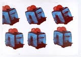 Artist: MERD INTERNATIONAL | Title: Posters: (Six blue toasters) | Date: 1984 | Technique: screenprint