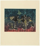 Artist: KING, Grahame | Title: Improvisation II | Date: 1975 | Technique: lithograph, printed in colour, from four stones [or plates]