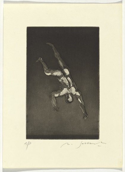 Artist: SELLBACH, Udo | Title: (Falling man) | Date: 1965 | Technique: etching and aquatint printed in black ink, from one plate