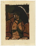 Artist: HANRAHAN, Barbara | Title: Pin-up | Date: 1964 | Technique: woodcut, printed in colour, from four blocks