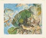 Artist: Robinson, William. | Title: Creation landscape - Man and the Spheres I. | Date: 1991, September, October, November | Technique: lithograph, printed in colour, from 10 stones [or plates]