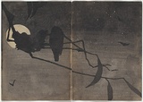 Artist: Rede, Geraldine. | Title: not titled [The birds are all hushed now / The moons in the sky - / Around and around us / The little Bats fly, / Waveringly] [part image] | Date: 1905 | Technique: woodcut, printed in colour in the Japanese manner, from three blocks | Copyright: © Violet Teague Archive, courtesy Felicity Druce