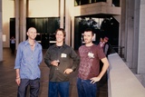 Artist: Butler, Roger | Title: Andrew Mac, James Dodd and Din Heagney, speakers at the 5th Australian Print Symposium, National Gallery of Australia, Canberra, 2004. | Date: 2004