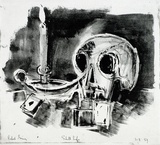 Artist: Grieve, Robert. | Title: Still life | Date: 1959 | Technique: lithograph, printed in black ink, from one hard-grained aluminium plate