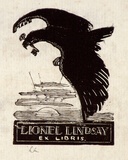 Artist: LINDSAY, Lionel | Title: Book plate: Lionel Lindsay [1] | Date: 1930 | Technique: wood-engraving, printed in black ink, from one block | Copyright: Courtesy of the National Library of Australia