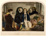 Artist: Hect, Guillaume van der. | Title: The departure, second class | Date: c.1860 | Technique: lithograph, printed in black ink, from one stone; hand-coloured