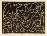 Artist: Hawkins, Weaver. | Title: A nursing mother (B) | Date: 1948 | Technique: linocut, printed in black ink, from one block | Copyright: The Estate of H.F Weaver Hawkins