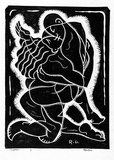 Artist: Hawkins, Weaver. | Title: Passion | Date: 1961 | Technique: linocut, printed in black ink, from one block | Copyright: The Estate of H.F Weaver Hawkins