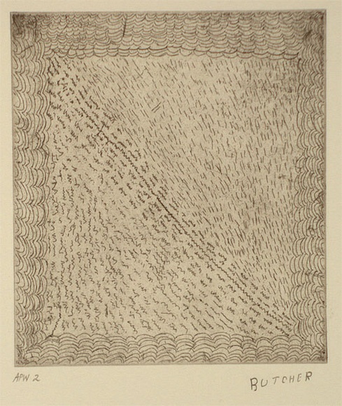 Artist: Cherel, Kumanjayi (Butcher). | Title: Fallen sticks and leaves | Date: 1994, October - November | Technique: etching, printed in black ink, from one plate