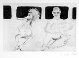 Artist: COLEING, Tony | Title: La de fucking da. | Date: 1989-90 | Technique: etching and aquatint, printed in black ink, from one plate
